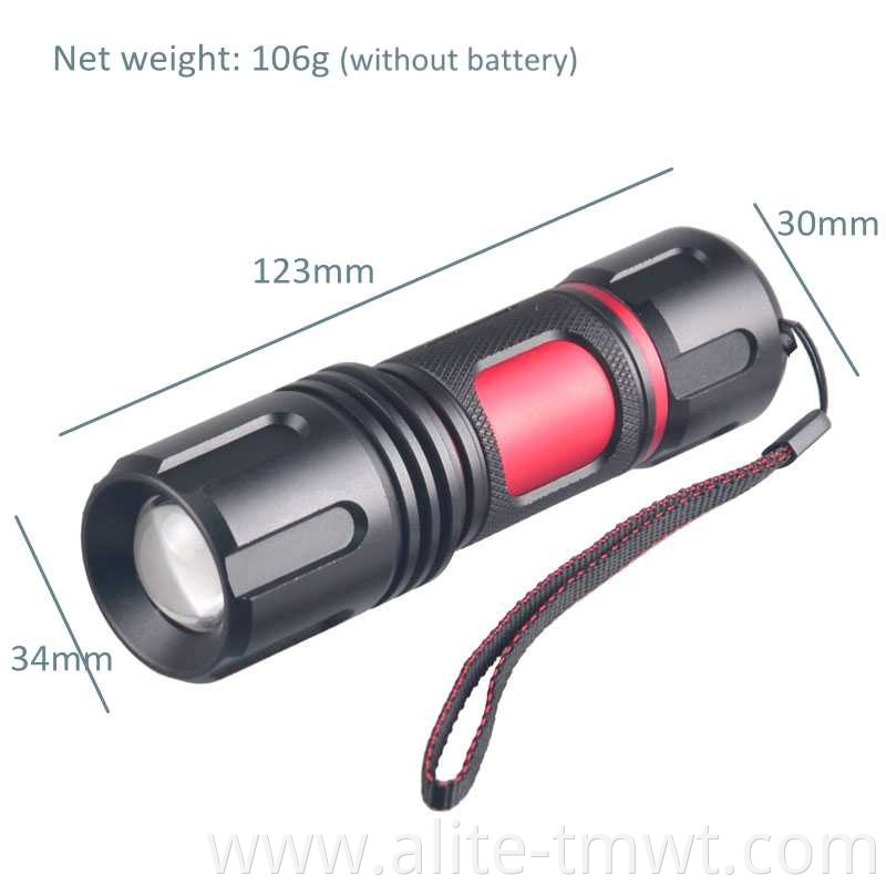 Ultra bright convoy L2 LED flashlight red aluminum 18650 or AAA zoom portable 1200 lumens xml2 led flashlight